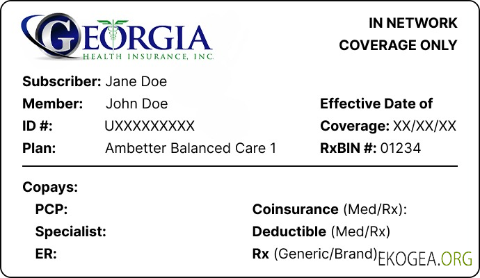Carte d'identité d'assurance maladie de Géorgie